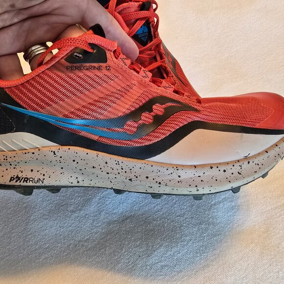 Saucony Mens sz 10 Peregrine 12 Trail Running Run Hike Shoe GUC! S20737-31 Red. - Picture 1 of 15